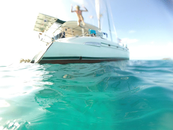 Girl Jumping - Catamaran Nikita